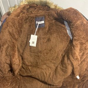 A nice hood coat from Grace Karin, the color blue, khakis, and black.
